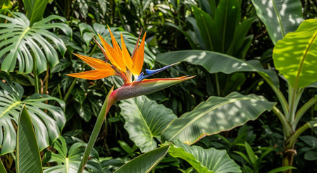 Bird of paradise flower (Strelitzia reginae)の素材
