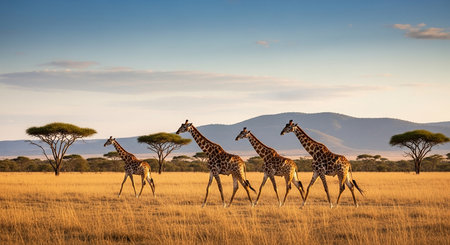 Giraffe in Serengeti National Park, Tanzania, Africaの素材
