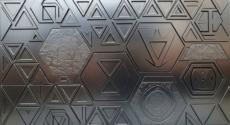 Metal texture background with rhombus pattern. 3d rendering.の素材