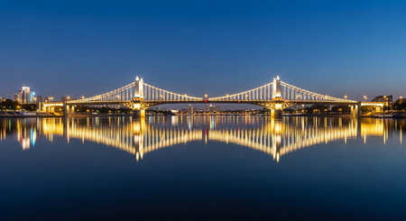 San Francisco Bay Bridge at night, California, United States of Americaの素材