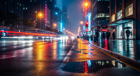 the light trails on the modern building background in shanghai china.の素材