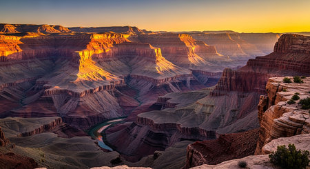 Sunset over the Grand Canyon National Park, Arizona, United Statesの素材