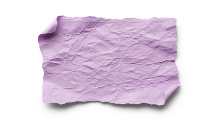 close up of  a crumpled piece of paper on white backgroundの素材