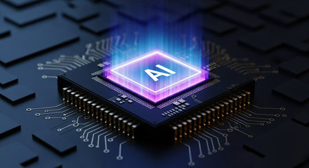 Artificial intelligence (AI) concept. 3d illustration of artificial intelligence (AI)の素材