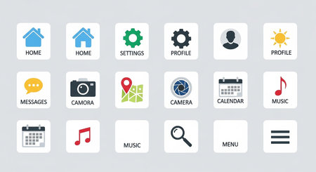 Set of icons for web and mobile applications in a flat design.の素材