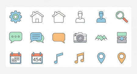Set of line icons for web design and mobile applications. Vector illustration.の素材