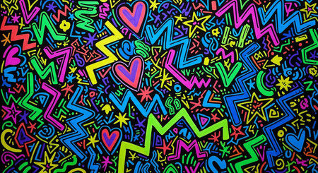 Colorful doodle abstract background. Vector illustration. EPS 10の素材