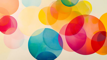 Colorful circles on white background. Abstract background with colorful circles.の素材