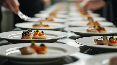 catering buffet for events, food styling and restaurant meal servingの素材