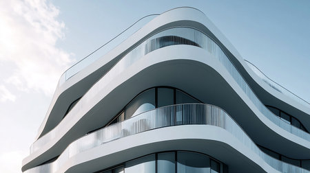 Modern architecture, detail of a modern office building, business concept.の素材