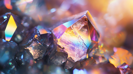 Macro shot of natural gemstone. Abstract background with crystals.の素材