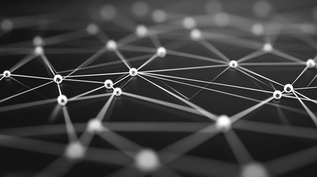 Abstract polygonal space low poly dark background with connecting dots and lines. Connection structure. 3d renderingの素材