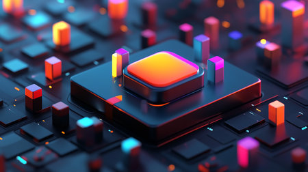 3d rendering of abstract futuristic technology background. Computer digital drawing.の素材