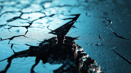 Cracks in the ground. Abstract background. 3d illustration.の素材