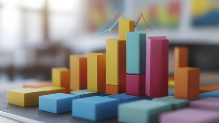 Business graph. 3d rendering, business analysis and strategy concept.の素材