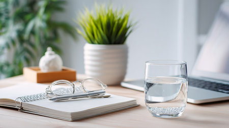 Human ear with camomile flower on blue background, closeupの素材