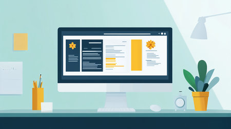 Flat design modern vector illustration concept of web development and coding.の素材