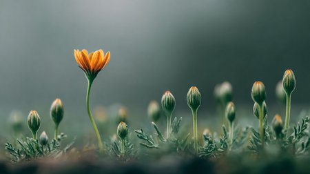 Beautiful orange flower in the garden. Spring and summer concept.の素材