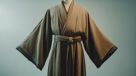 Japanese kimono on a mannequin in the studio.の素材