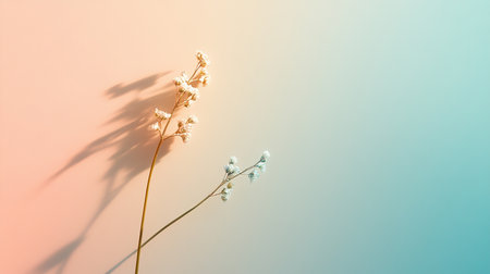 Flower on pastel background. Color of the year 2019.の素材