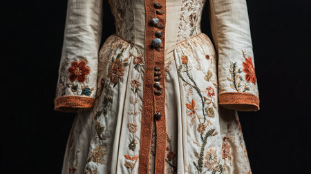 Details of the costume of the 19th century French mannequinの素材