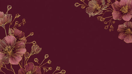 Elegant background with hand drawn decorative flowers. Vector illustration.の素材