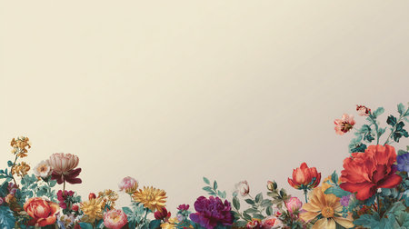 Vintage floral background with roses and chamomile flowers.の素材