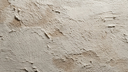 Texture of old rustic wall covered with beige stuccoの素材