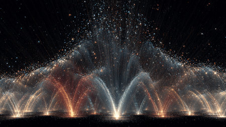 Futuristic technology wave. Abstract background with dynamic particles. 3d renderingの素材