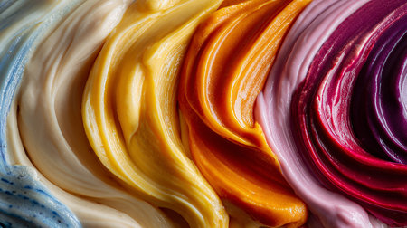 Creamy multicolored ice cream background. Close up.の素材