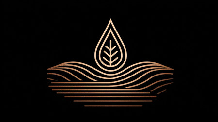 Luxury black background with golden lines and leaves. Vector illustration.の素材