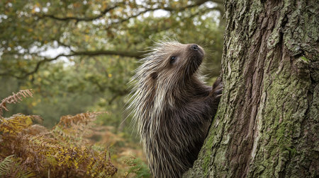 Porcupine in the forest, England, UK, Europeの素材