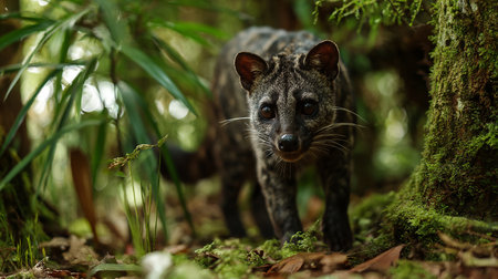 Panther in the forest, Borneo, Malaysia.の素材