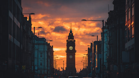 City of London at sunsetの素材