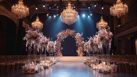 Wedding ceremony in the interior of the hall. Wedding decorの素材