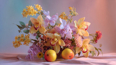 Bouquet of orchids, pears and orchidsの素材
