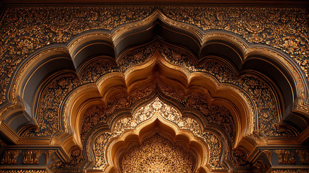 Patterns on the walls of the mosque. 3D illustration.の素材