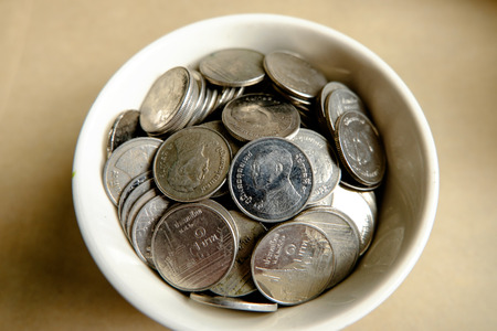 The coins of Thailand have 4 type.の写真素材