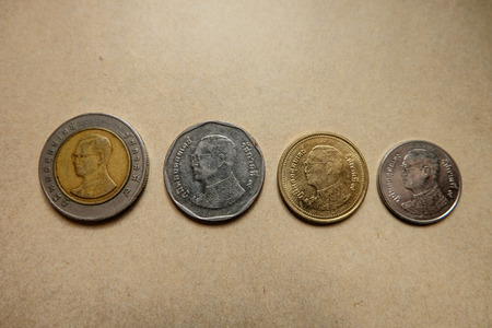 One, two, five and ten are the coins of Thailand.の写真素材