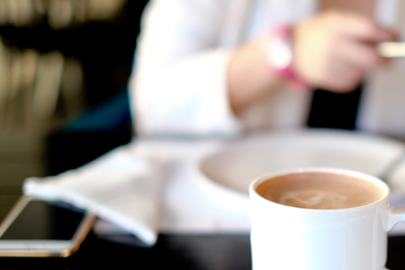 chocolate, cocoa, coffee is beverage for work hard in the morningの写真素材