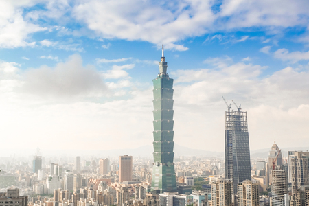 Beautiful cityscape of taipei ,Taiwanのeditorial素材