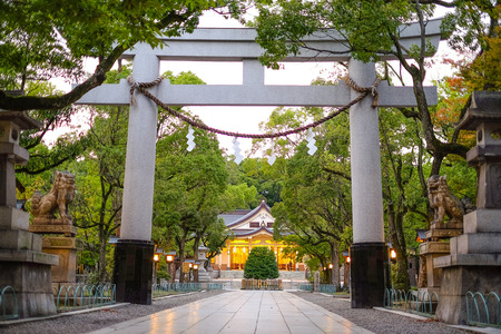 Pillar entrance at shrine , Minatogawa Shrine in Kobe, Japanのeditorial素材