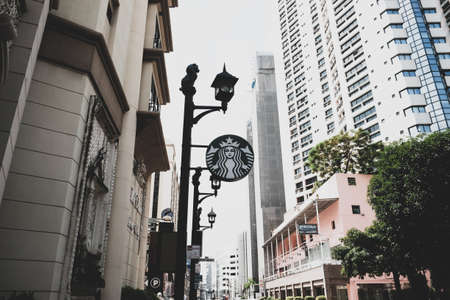 Bangkok, Thailand - October 20, 2021Starbucks is the largest coffeehouse company in the world, Starbucks store on Sukhumvit Roadのeditorial素材