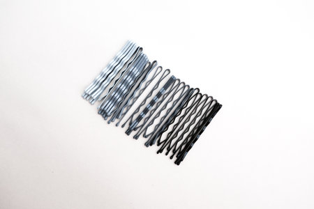 Hairpins on white background.