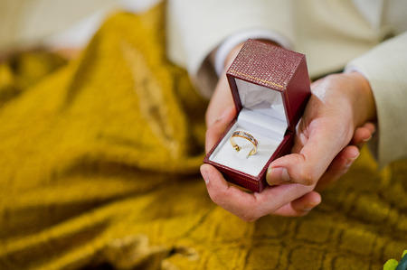 wedding ring handの写真素材