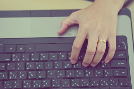 typing laptop