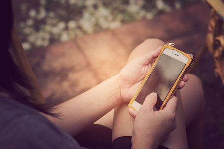typing smartphoneの写真素材