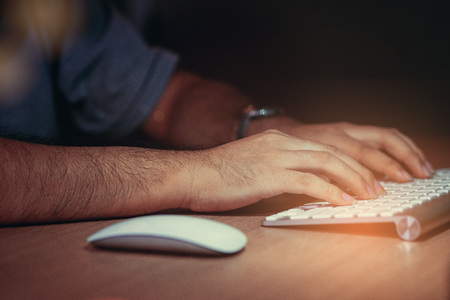 hand typing keyboard labtopの写真素材