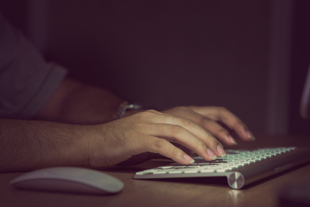 hand typing keyboard labtopの写真素材