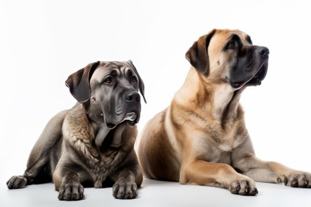 dog on white background, full body with free spaceの素材